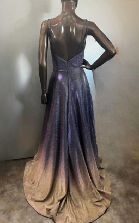 Jovani - Ombre Glitter A-Line Dress