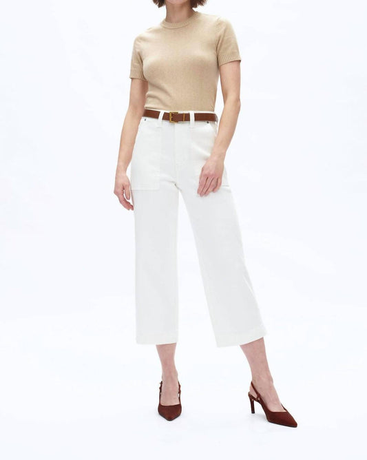 Bayeas - High Rise Relax Straight Leg Crop Denim