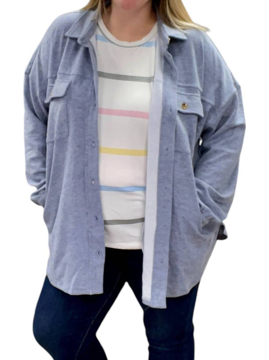 White Birch - Denim Fleece Shirket