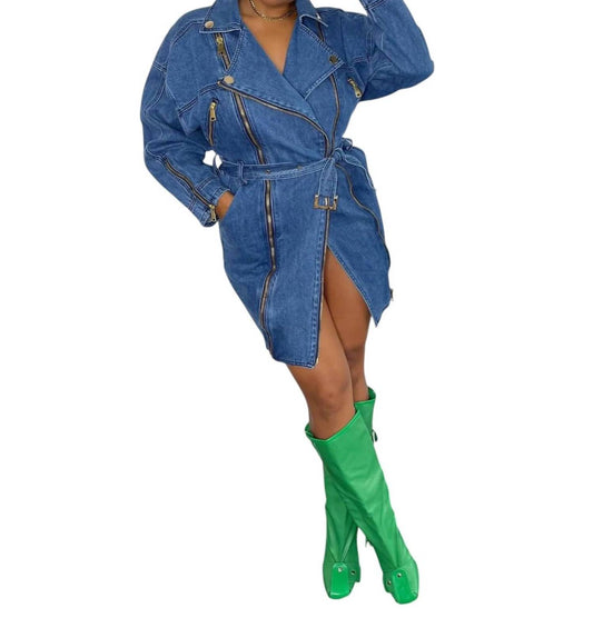 Signature8 - Belted Dress With Zipper Detail