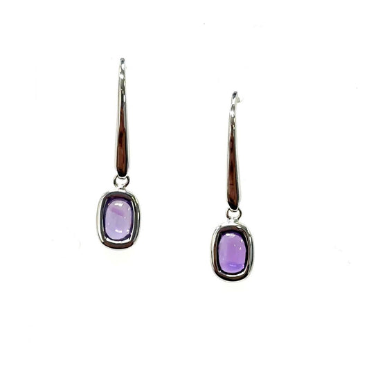 Aamiaa - Color Candy Collection Earrings With 6x4 Cushion-cut Amethyst