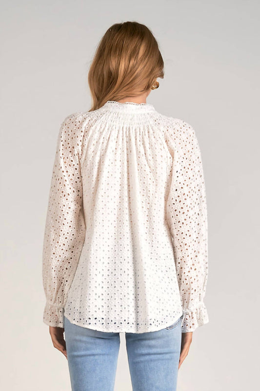 Elan - Allover Eyelet Blouse