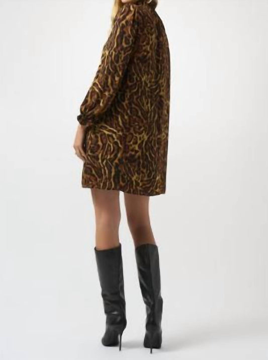 Joseph Ribkoff - High Neck Animal Print Dress