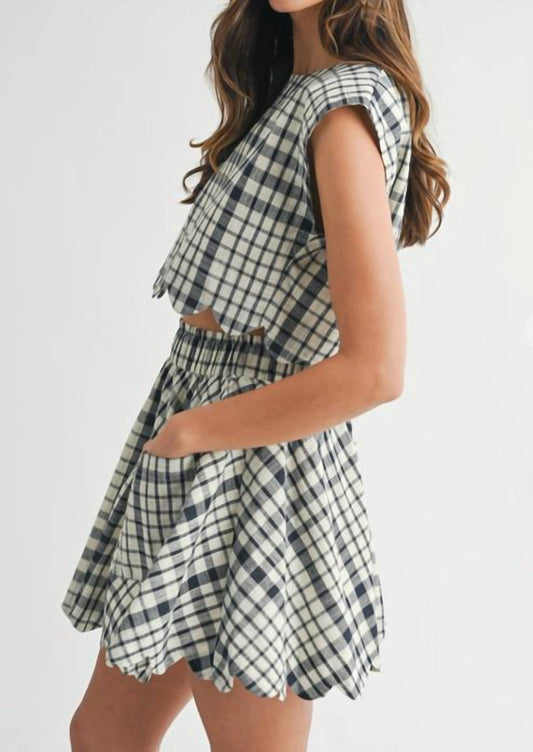 Mable - Bold Gingham Plaid Mini Skirt