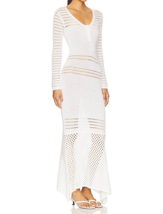 Matthew Bruch - Striped Mesh Handkerchief Midi Dress