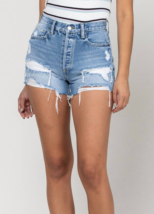 Button Fly Jean Shorts