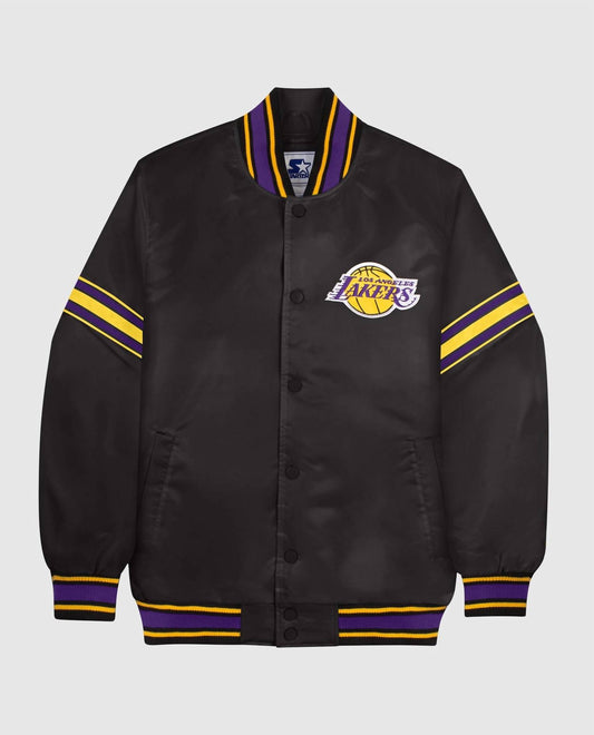 Starter - Men's Los Angeles Lakers Satin Full-snap Jacket