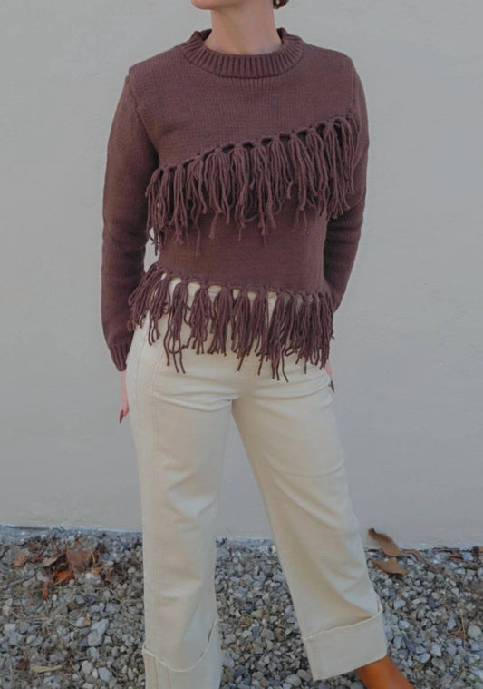 Deluc - Fringe Crew Neck Sweater