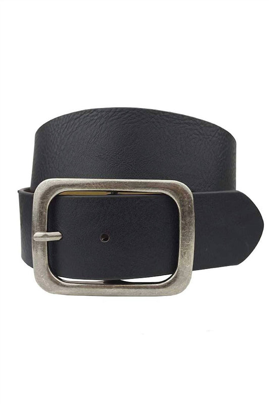Anzell - Women's Square Buckle Leatherette Belt