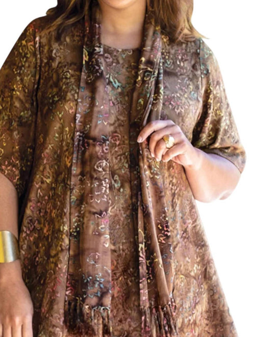 On The Plus Side - Plus Size Madras Rayon Batik Scarf