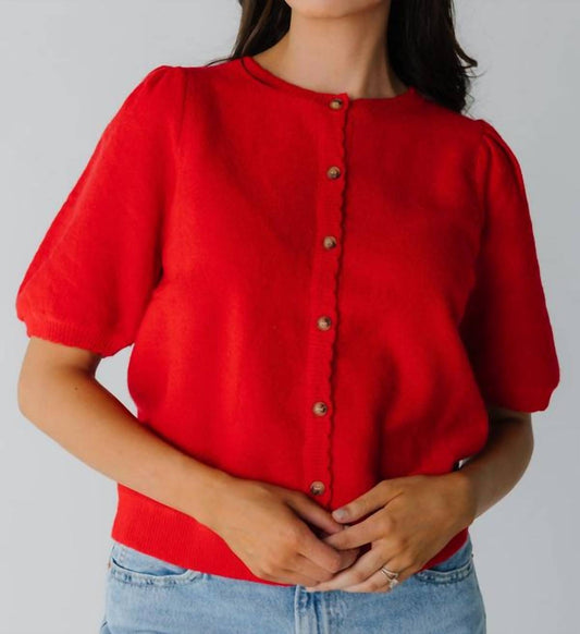 Wishlist - Puff Sleeve Button-up Sweater Cardigan