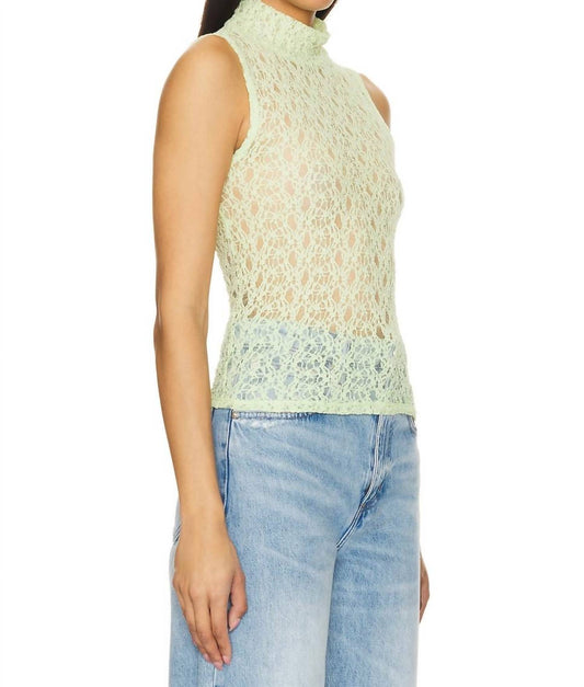 Frame - Mesh Mockneck Top