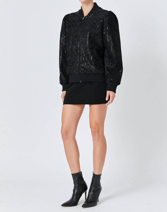 Endless Rose - Velvet Sequin Bomber Jacket