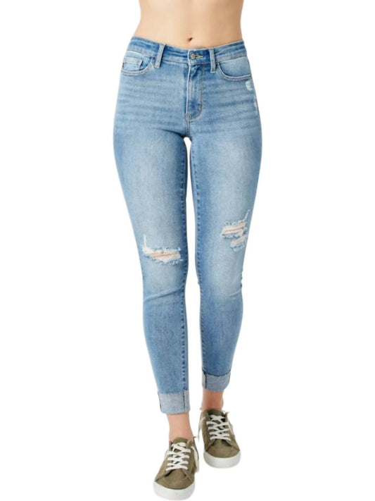 Judy Blue - Destroy & Cuff Skinny Jeans
