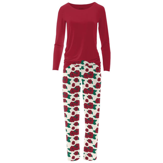 Kickee - Women's Long Sleeve Tee & Pajama Pants Set