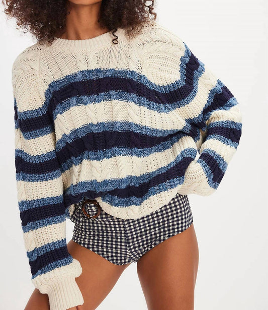 Free People - Frankie Striped Cable Knit Sweater