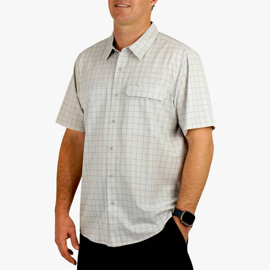 Aftco - Air-o Mesh Printed Short Sleeve Button Down Shirt