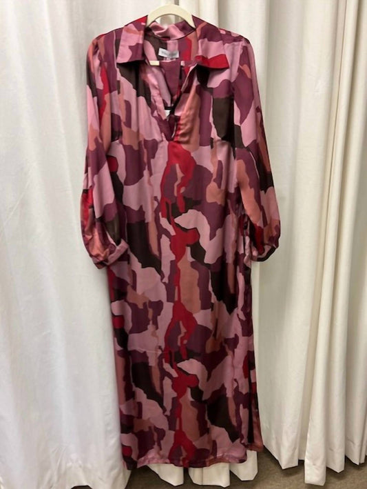 Willa Story - Women's Long Sleeve Button Front Side Slit Dress