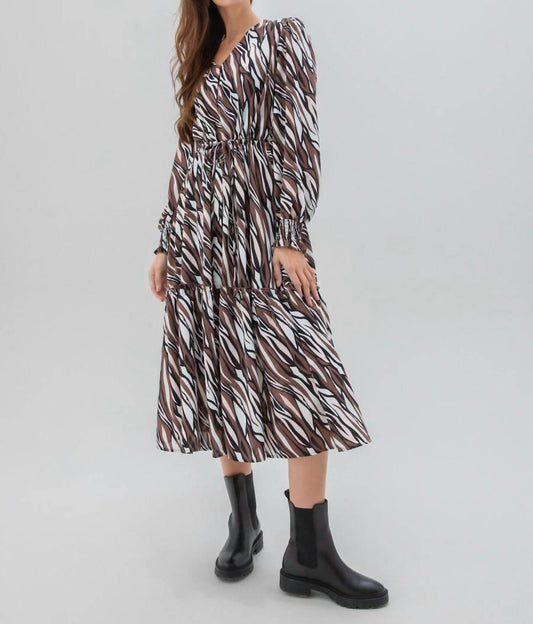 Marble - Abstract Print Midi Length Dress