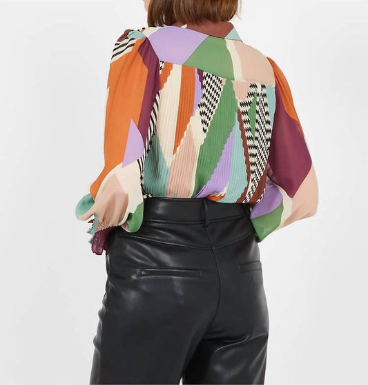 Suncoo - Lison Abstract Print Top