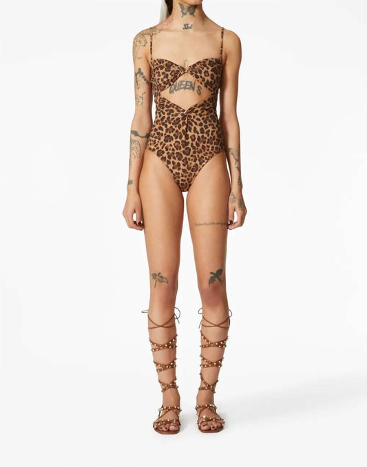 Valentino - Animalier Leopard Cutout Swimsuit