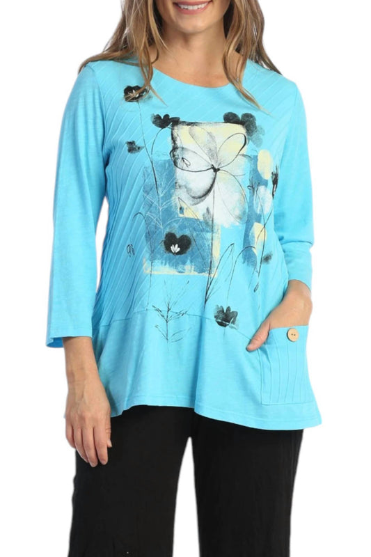 Jess & Jane - Love Story Mineral Washed Contrast Tunic Top