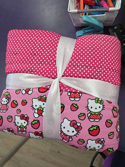 Charlies Project - Girl's Hello Cutie Strawberry Double Quilted Big Bamboo Blanket