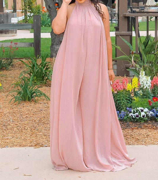 Surelymine - A Little Extra Wide Leg Halter Jumpsuit