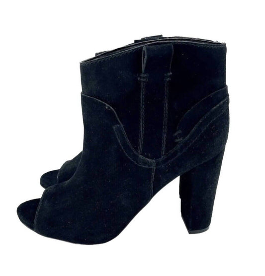 Vince Camuto - Women's Camey Peep Toe Suede Leather Ankle Boots