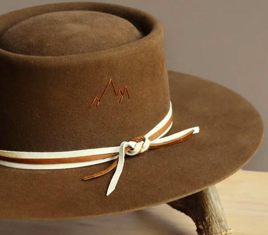 Jw Bennett - Unisex Western 50x Teardrop Flat Brim Hat