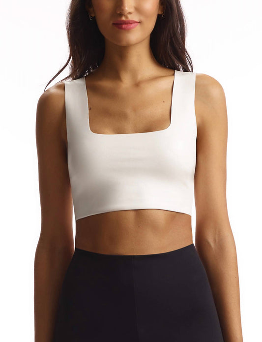 Commando - Women's Faux Leather Squareneck Crop Top
