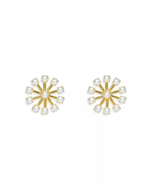 Lele Sadoughi - Women's Pearl Pinwheel Button Earrings