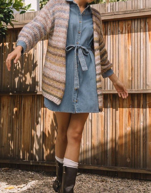 Skies Are Blue - Stripe Open Cardigan