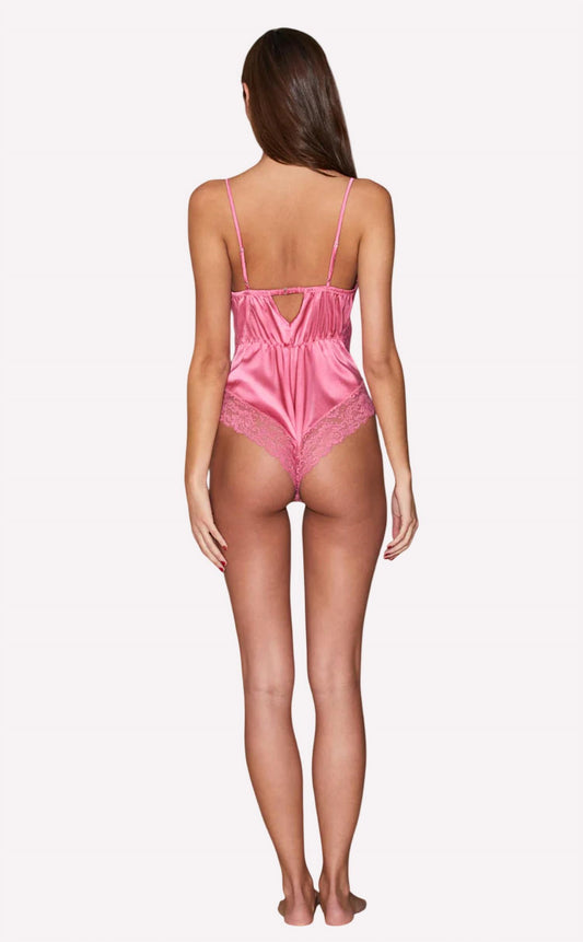 Fleur Du Mal - Venus Lace-trimmed Satin Bodysuit