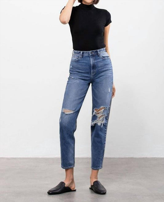 Hidden - Two Tone Distressed Tapered Jeans