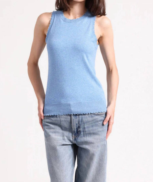 Minnie Rose - Cotton Cashmere Frayed Tank