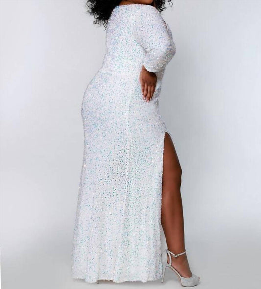 Johnathan Kayne - Fitted Sequin Evening Dress