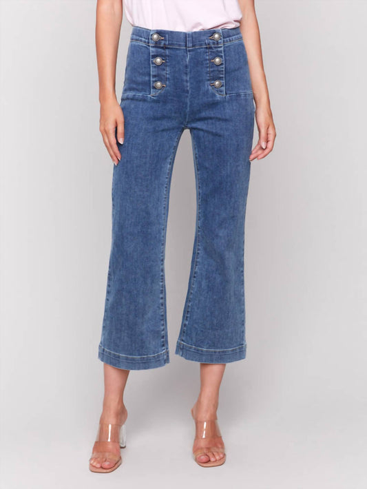 Charlie B - Cropped Pull-on Flare Jeans