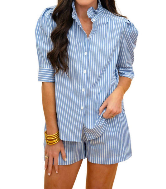 Adrienne - Jodie Denim Stripe Top