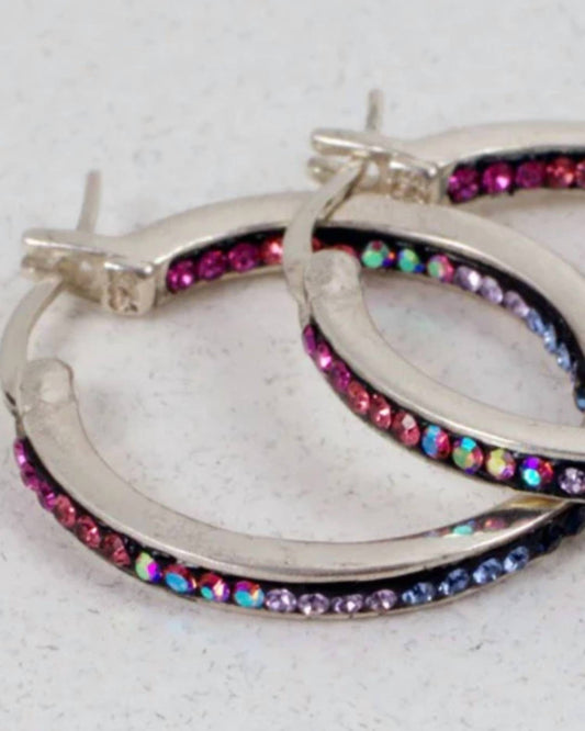 Mosaic - Women's Double Sided Hoop Earrings
