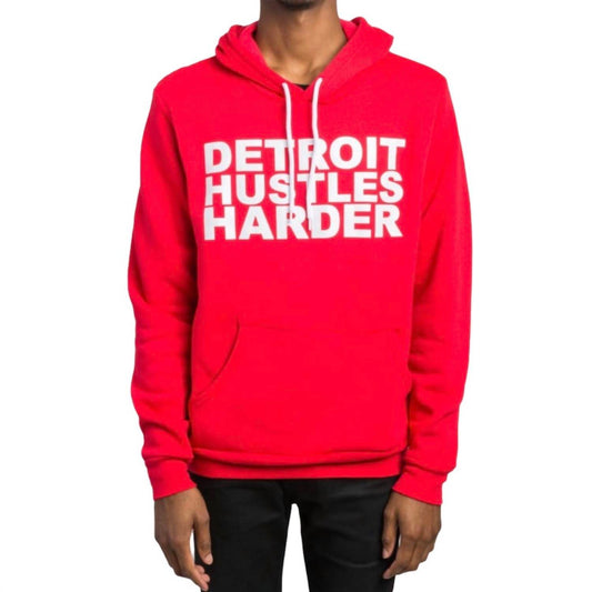 Detroit Hustles Harder - MEN'S PULLOVER HOODIE