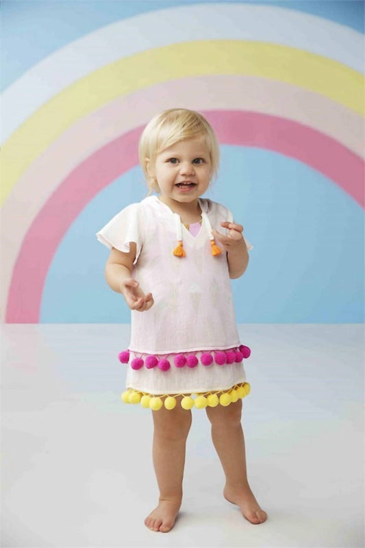 Girl's Pom Pom Cover-up