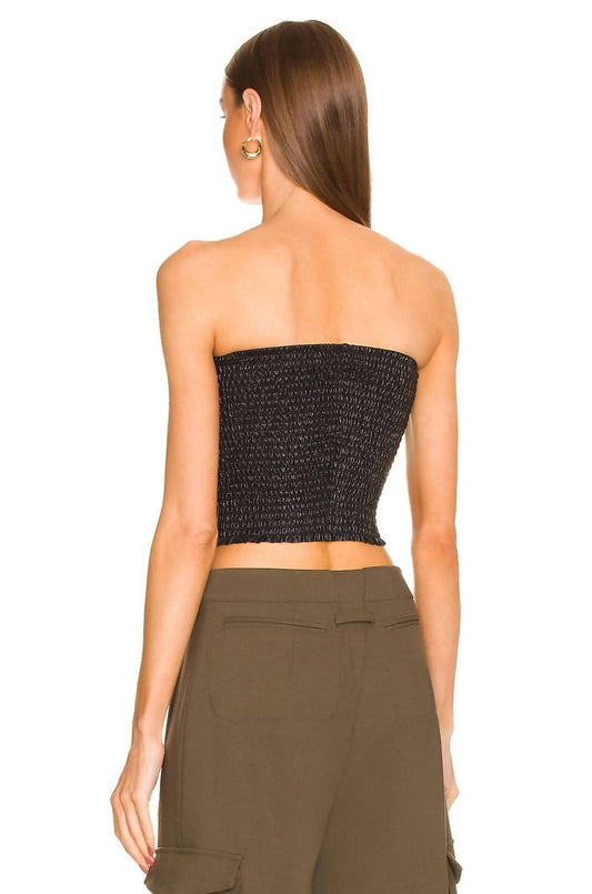 Commando - Women's Faux Leather Smocked Tube Top