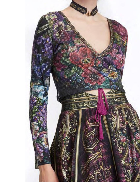 Back To Black Blooming Tartan Top