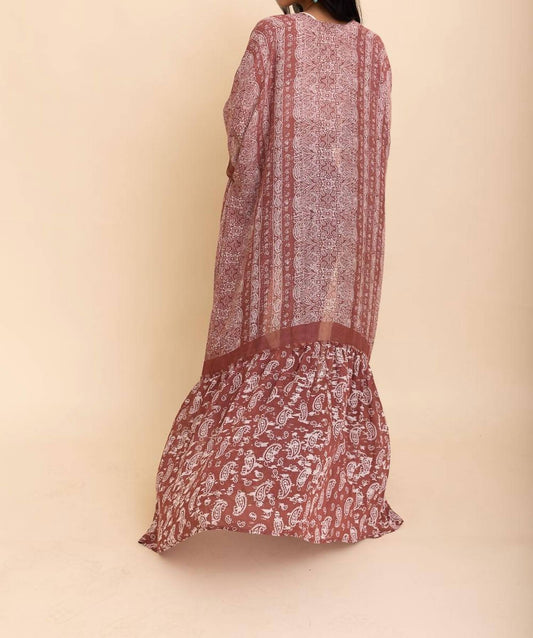 Leto - Long Paisley Flowy Kimono