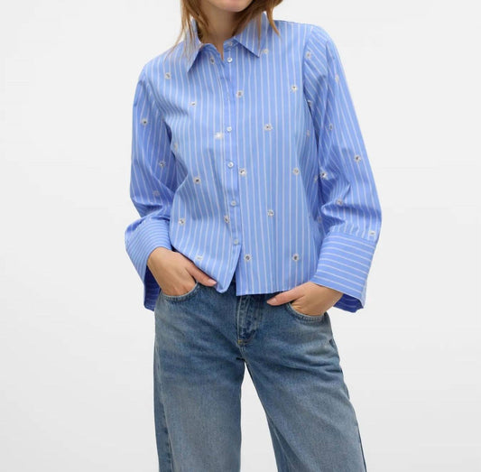 Vero Moda - Leila Stripe Button Front Top