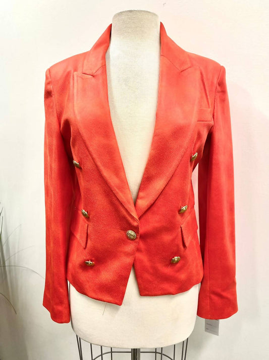 Oolala - Double Breasted Faux Suede Blazer