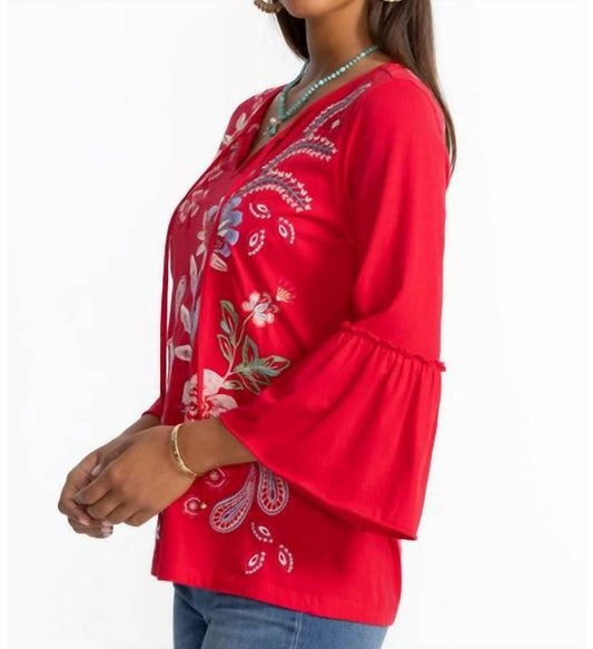 Johnny Was - RUFFLE SLEEVE T‑SHIRT FREYDE