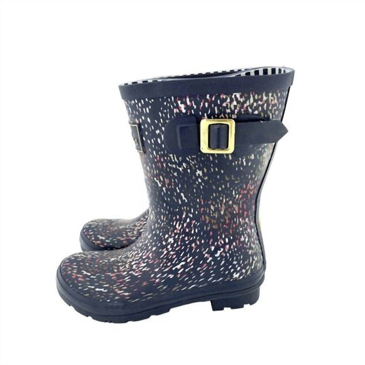 Joules - Women's Molly Mid Calf Speckle Rubber Rain Boots
