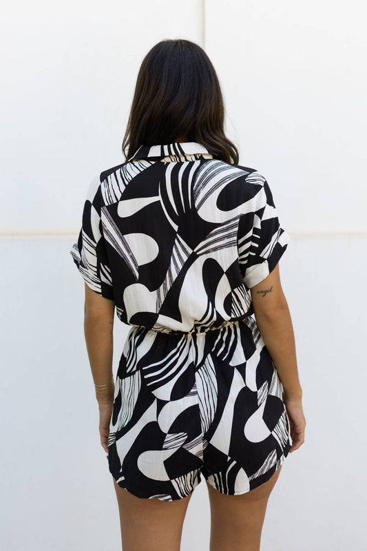 Her Entire Name Says Grace - Valerie Short Sleeve Romper